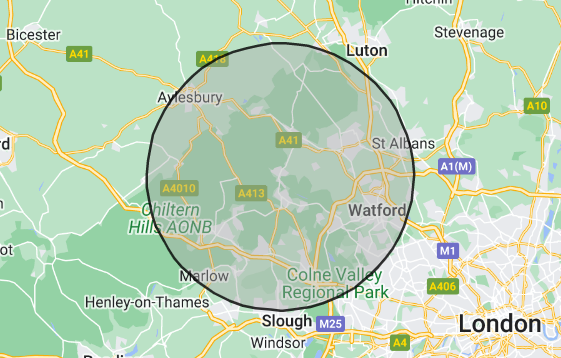 Map Of Our Free Delivery Area